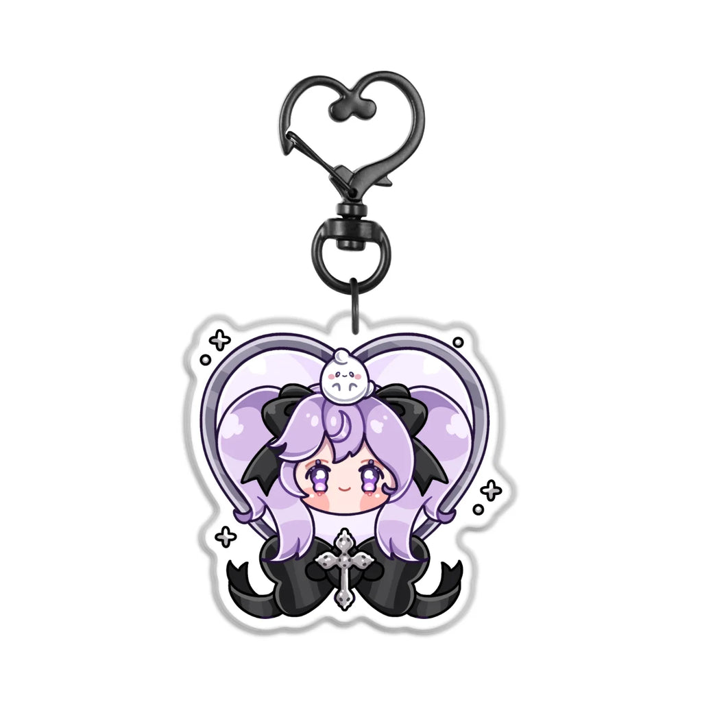 Ashdriel "Chibi Heart" Front-Side Glitter Epoxy Keychain