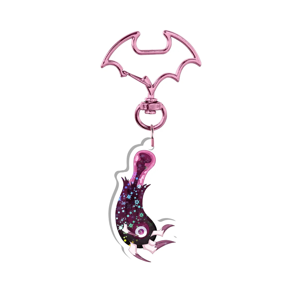 66grimdemise66 "Clawed Hand" Front-Side Star Holographic Keychain