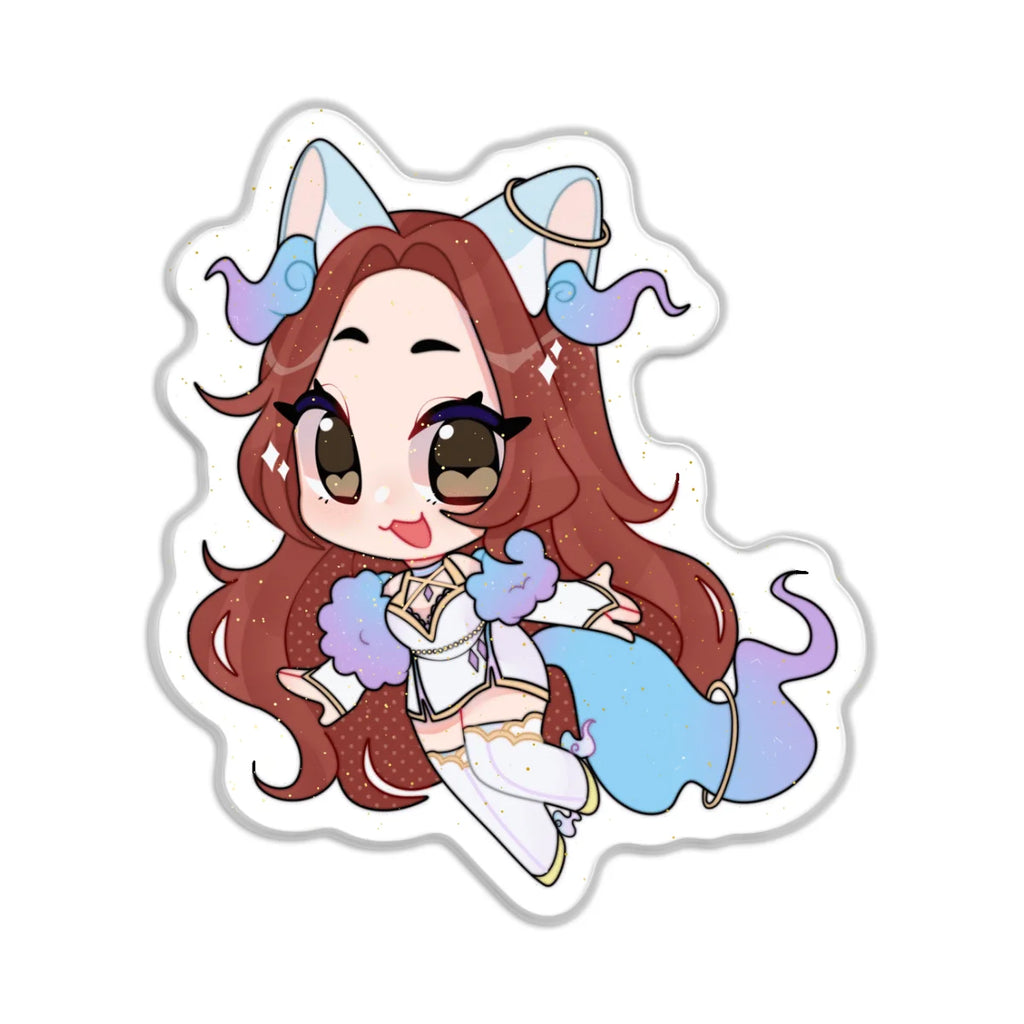 bluenovavtuber "Chibi" Front-Side Glitter Epoxy Acrylic Pin