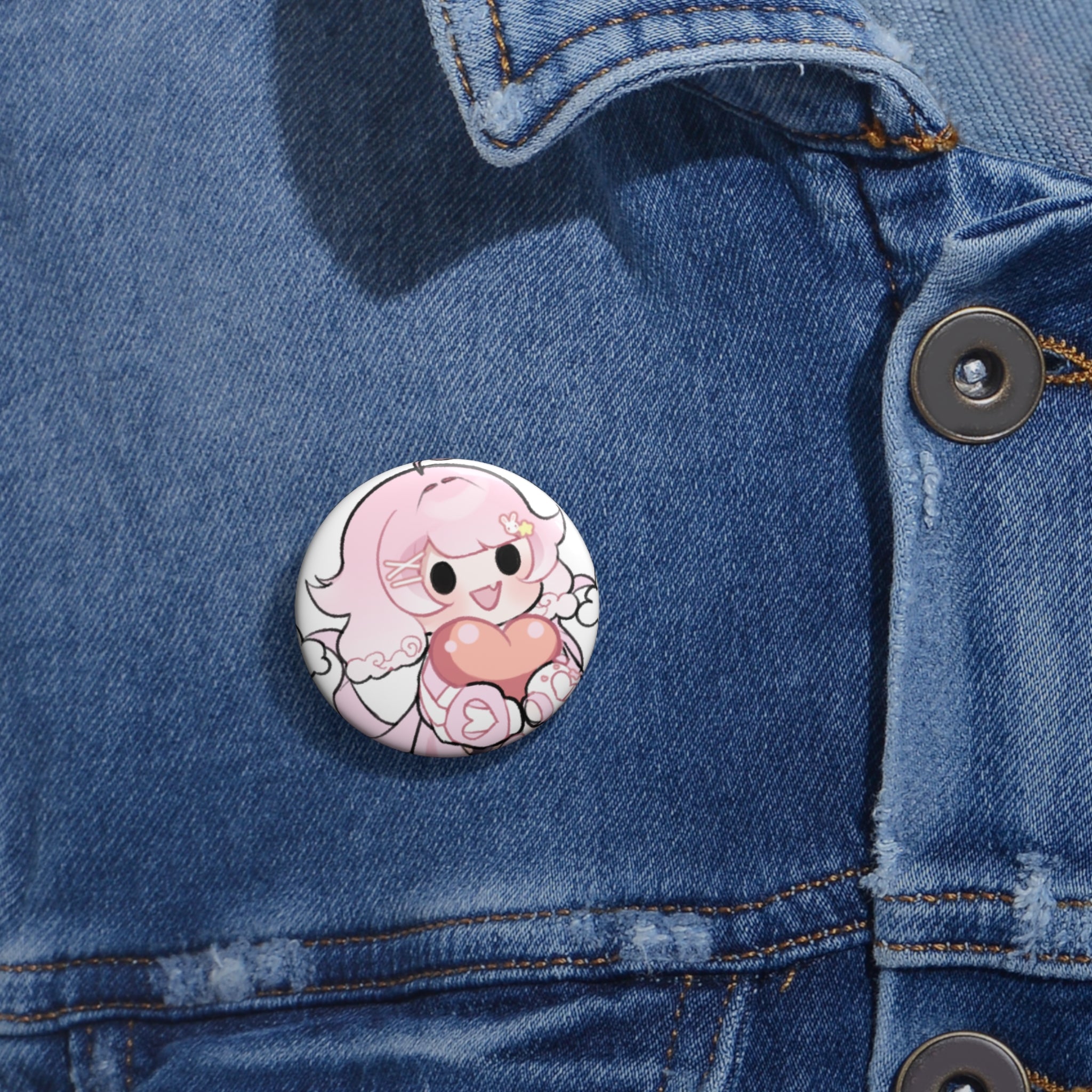 NyoomiePiyu Heart Button Pin