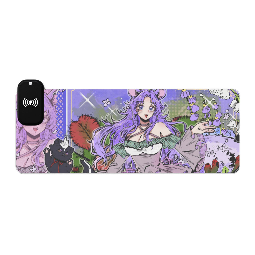 VerbenaVT "Stylized Garden" LED XL Deskmat w/ Wireless Charging