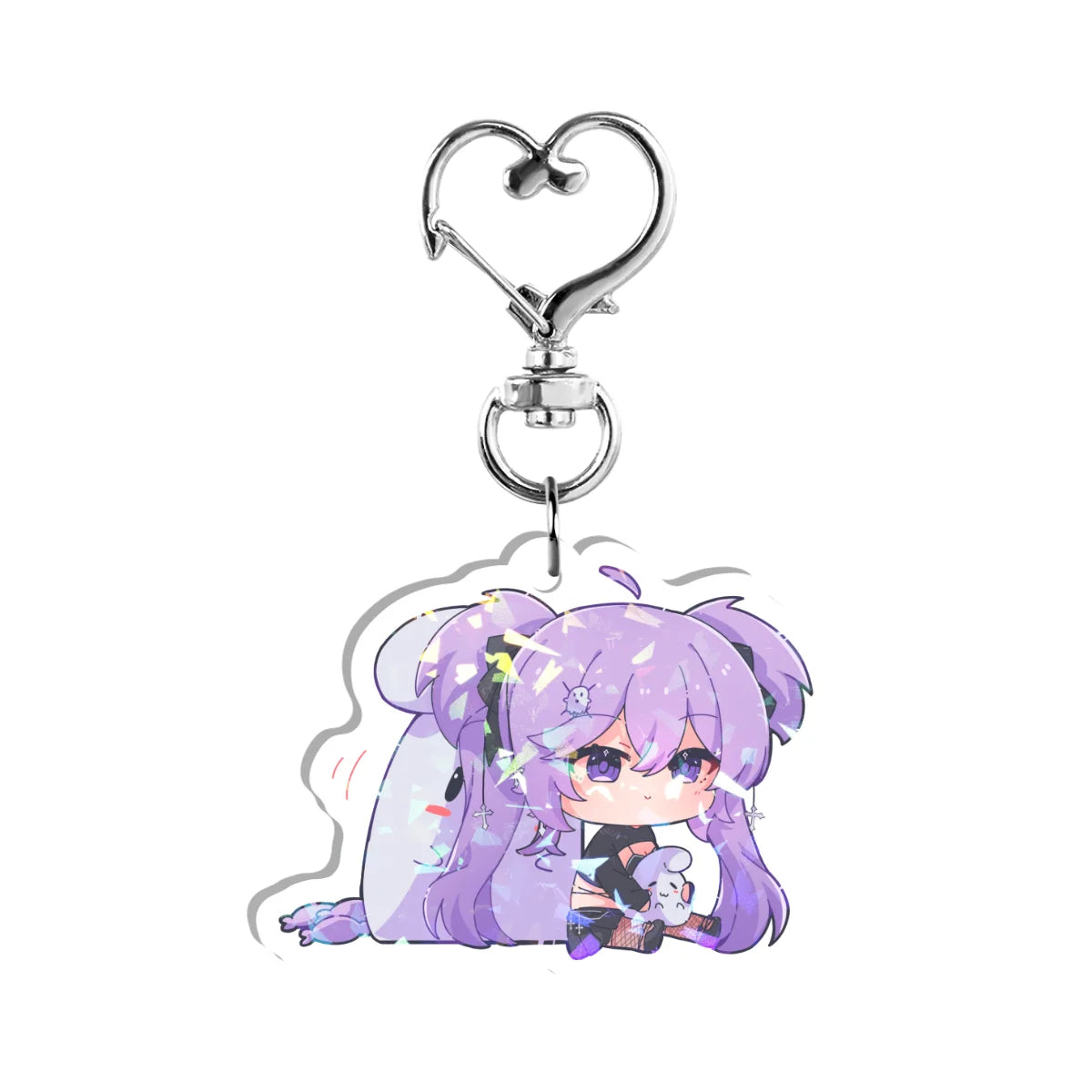 Ashdriel "Chibi Friend Push" Double-Sided Holographic Keychain