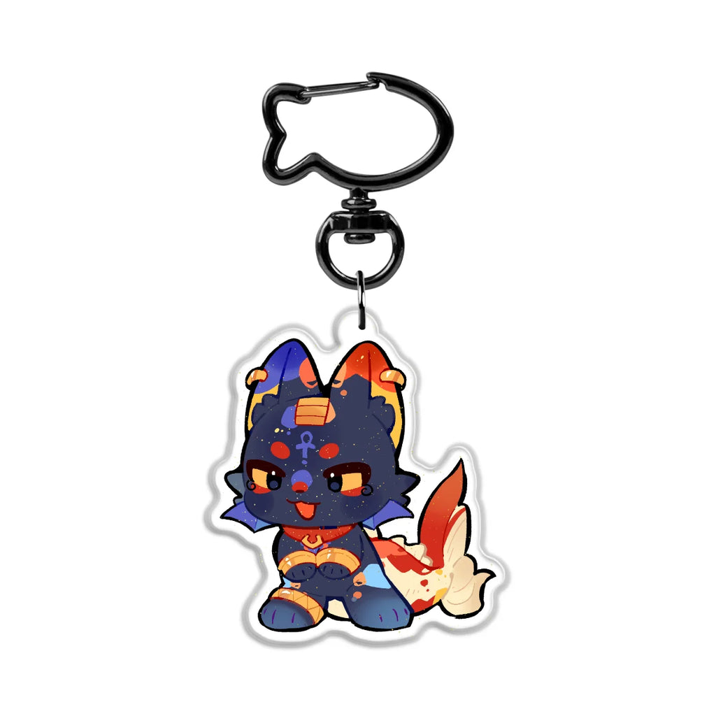 Koi "Mascot" Front-Side Glitter Keychain
