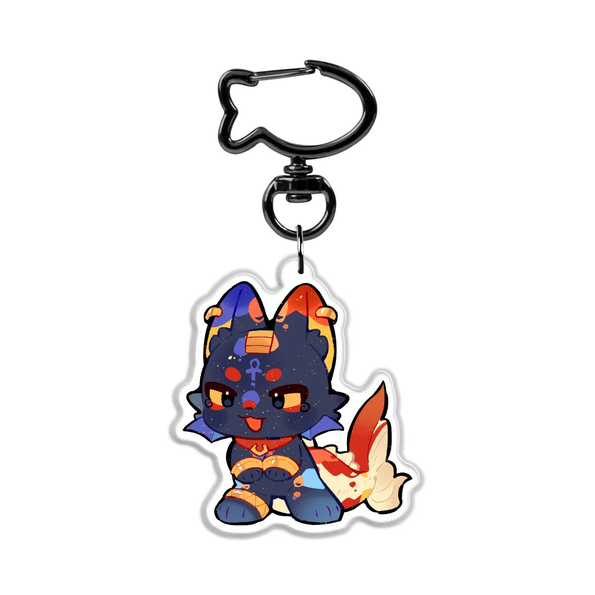 Koi "Mascot" Front-Side Glitter Keychain
