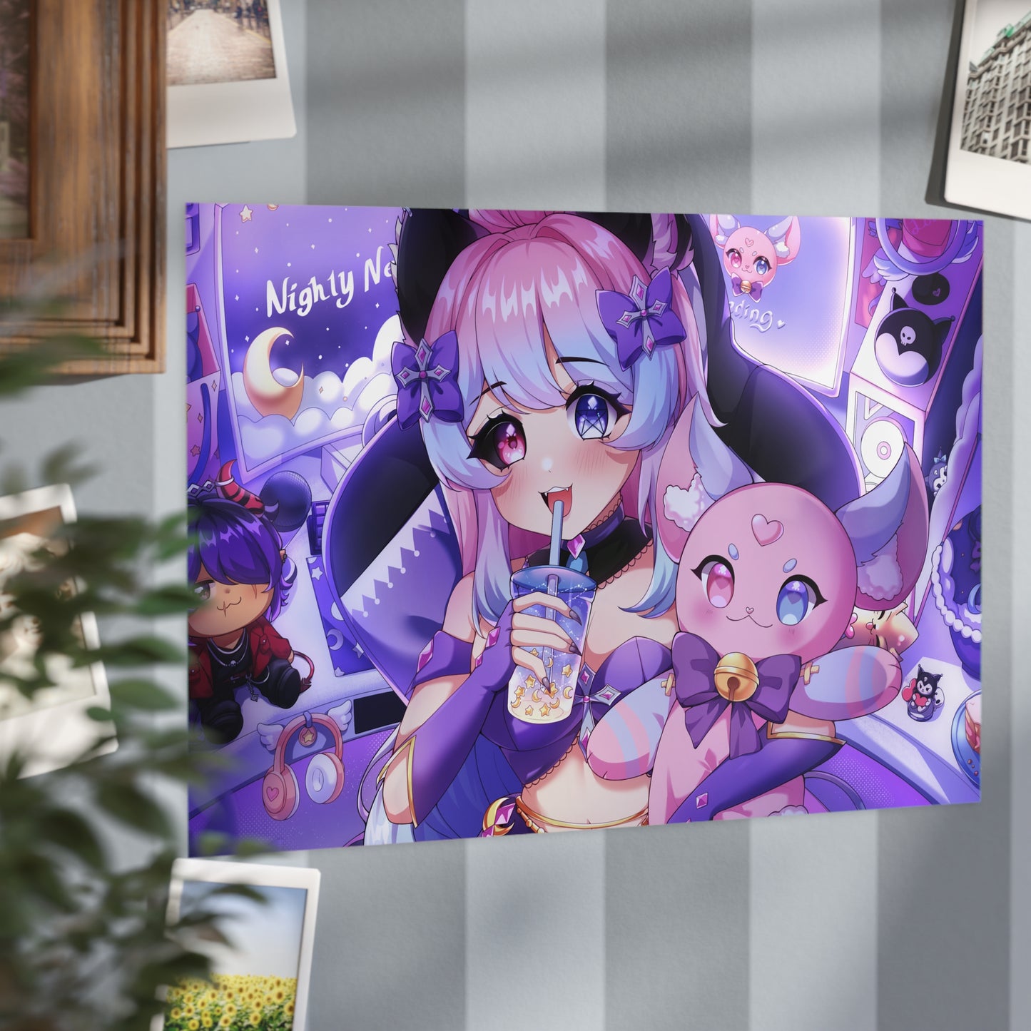 "Time to Stream!" Nighty Neko Print