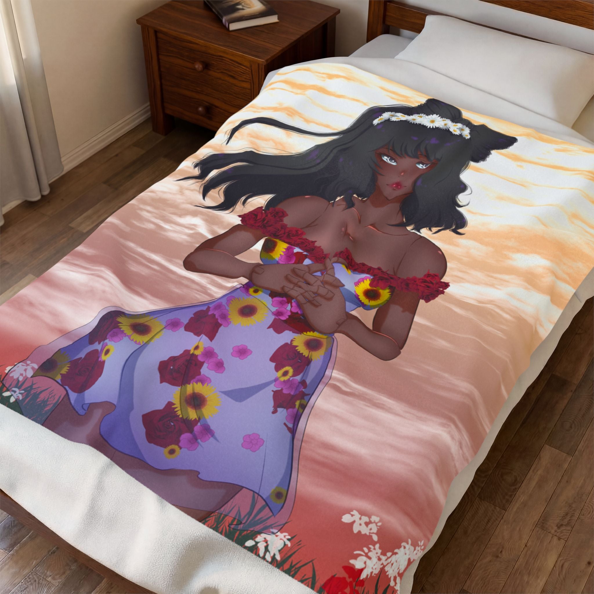 Vinnia Valentine "Rose Garden" Plush Blanket
