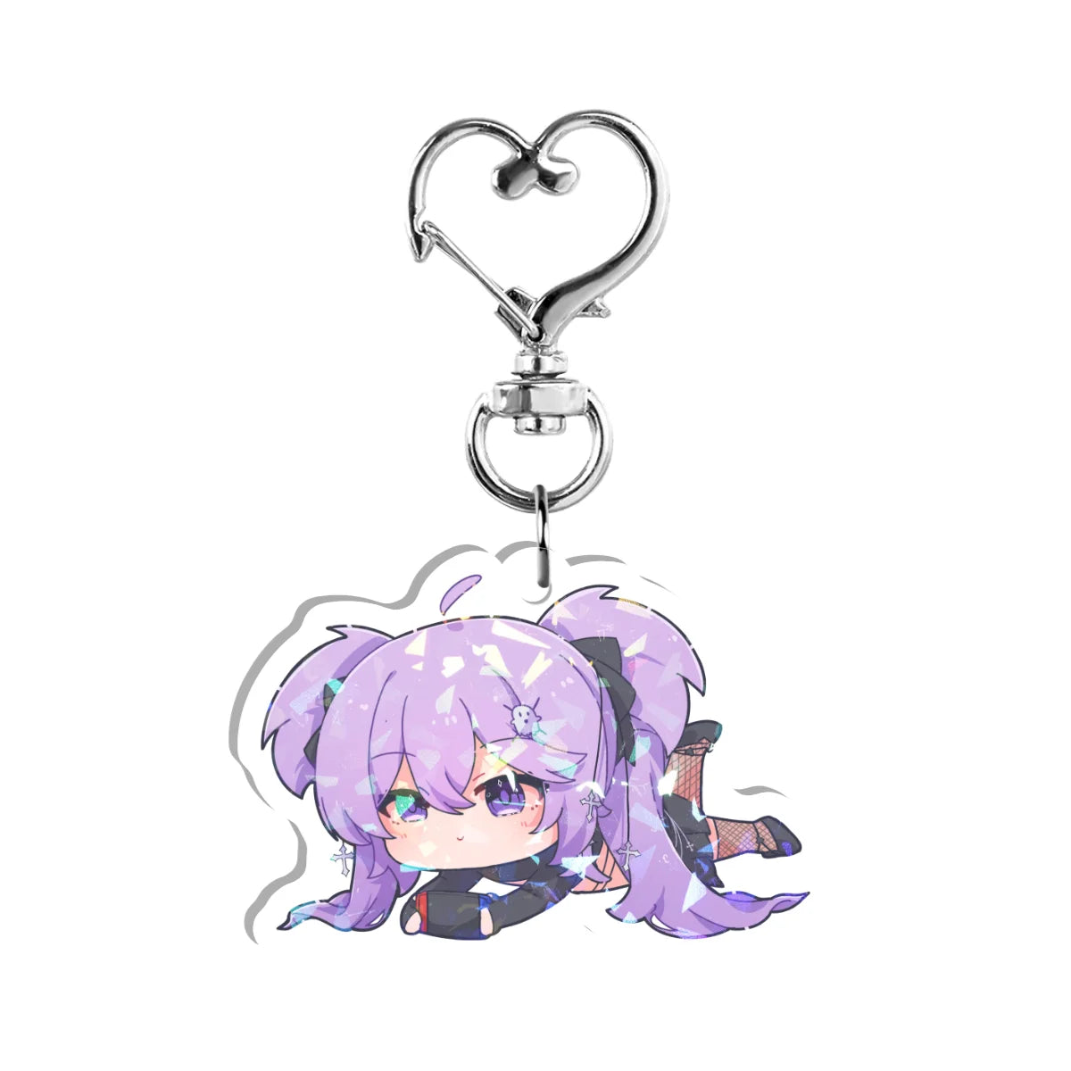 Ashdriel "Chibi Lay Down" Double-Sided Holographic Keychain