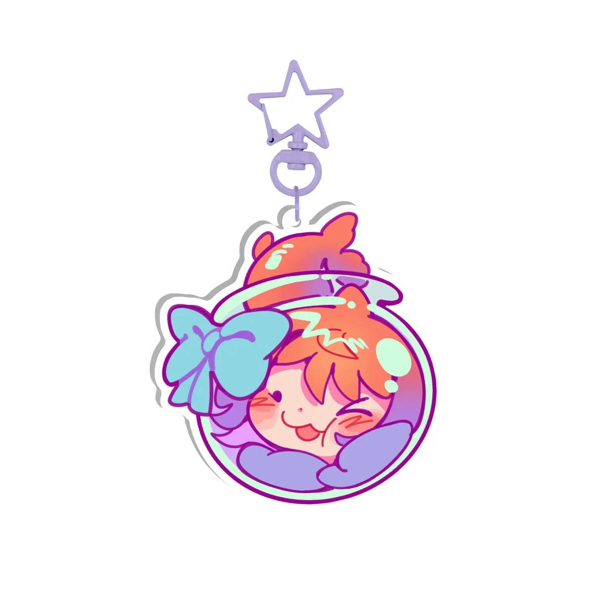 SnackieDoodleVT "Fishbowl" Acrylic Keychain
