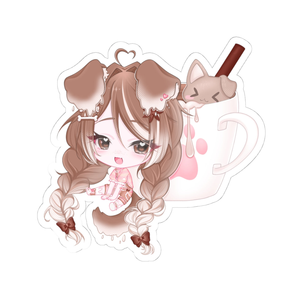 Chaibeani "Mug Peeking" Sticker