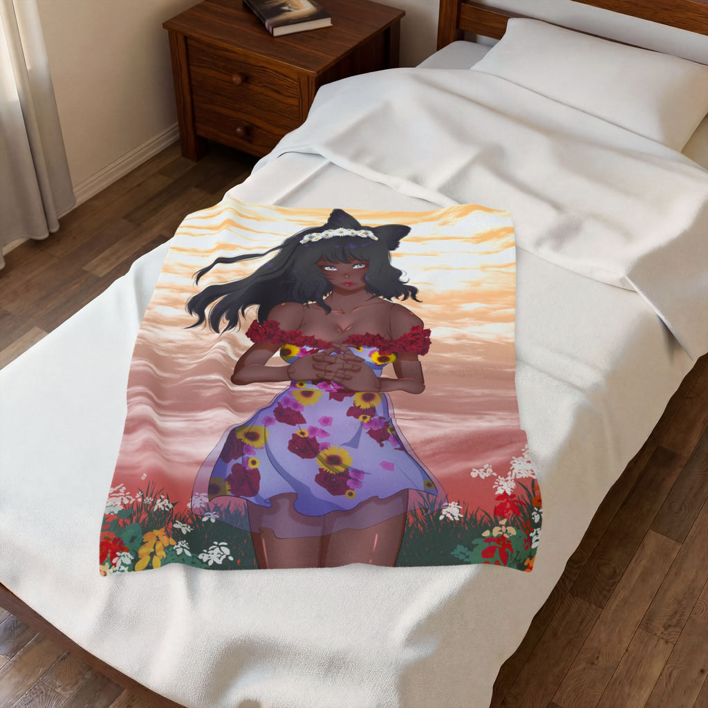 Vinnia Valentine "Rose Garden" Plush Blanket