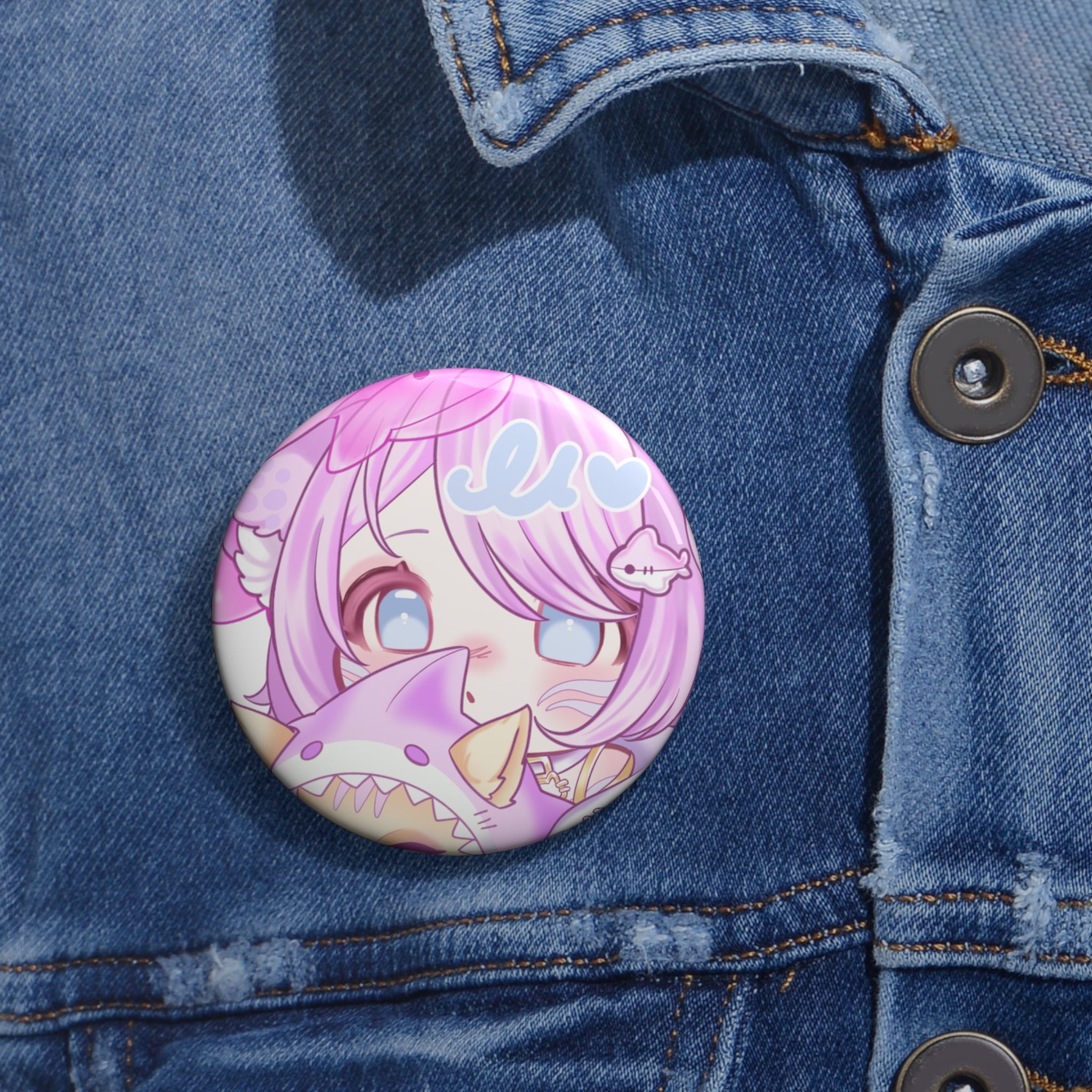 Pwupcakie "Blushie" Pin Button