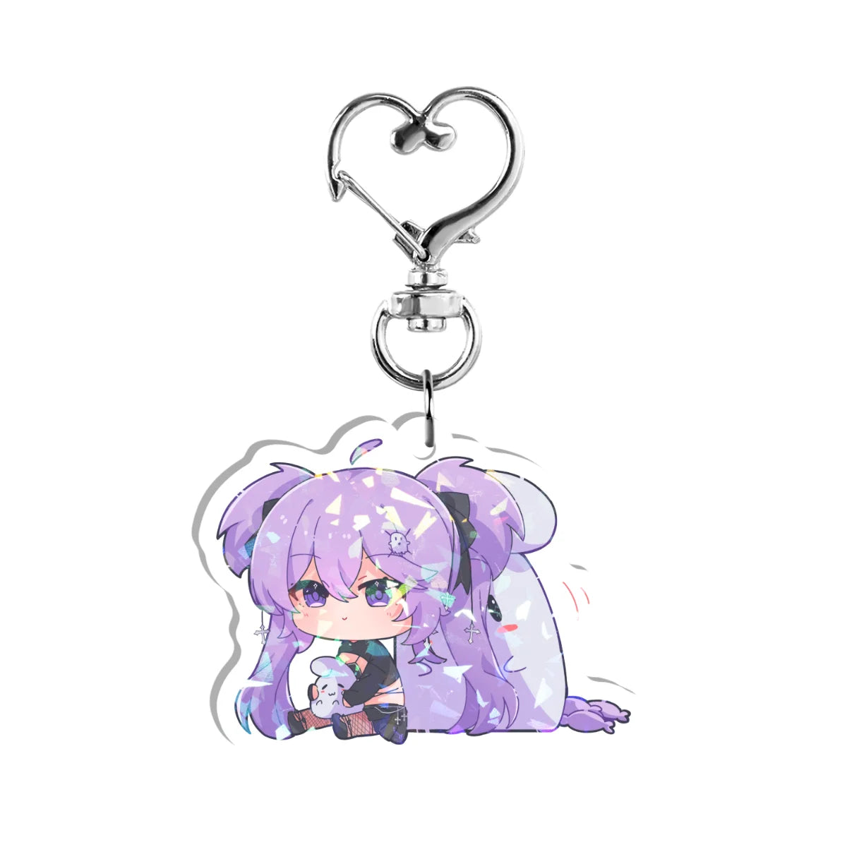 Ashdriel "Chibi Friend Push" Double-Sided Holographic Keychain