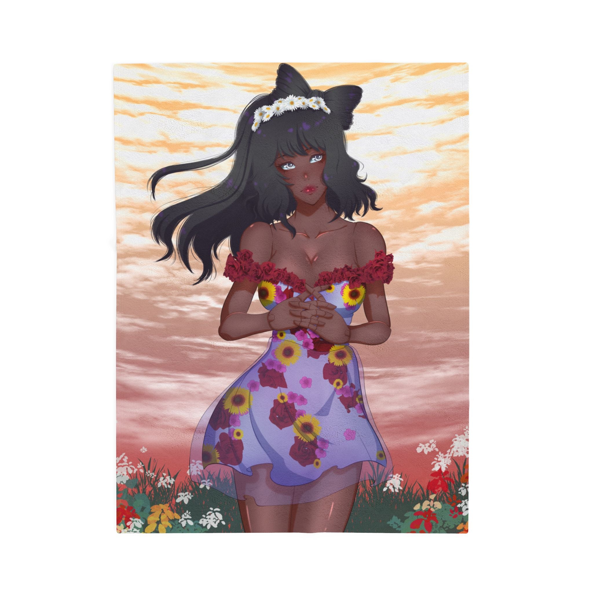 Vinnia Valentine "Rose Garden" Plush Blanket