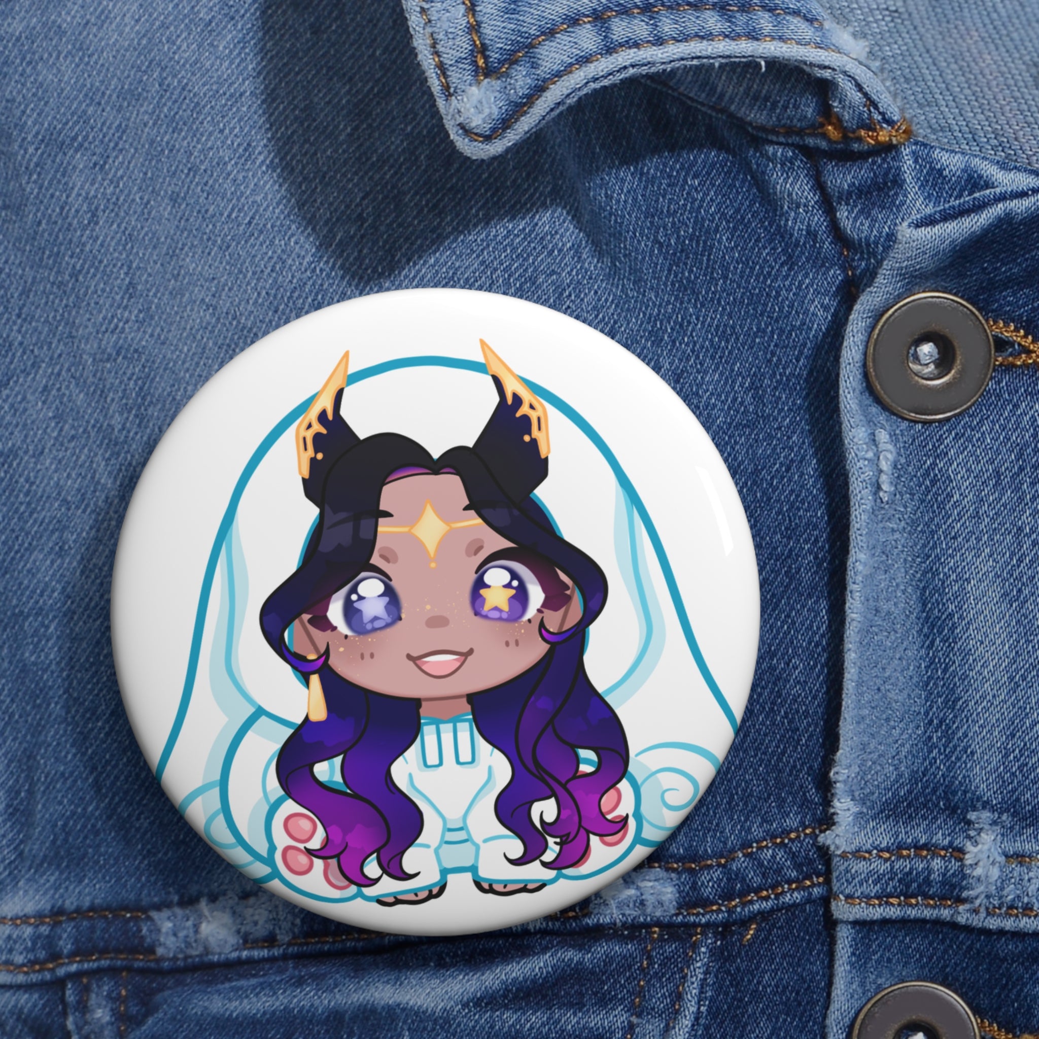 Kosmic "Starry-eyed" Button Pin