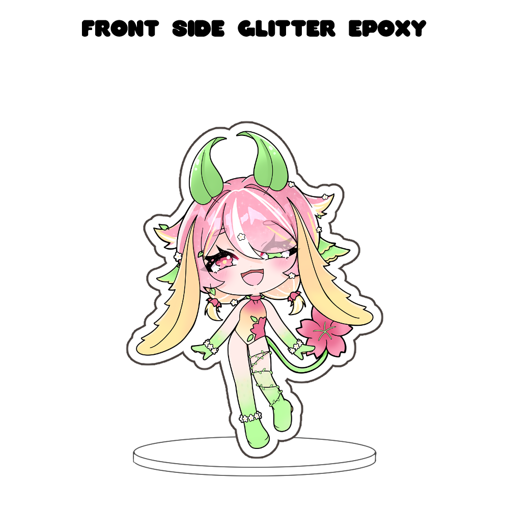 NekochiKohaku "Idle" Front-Side Glitter Epoxy Standee