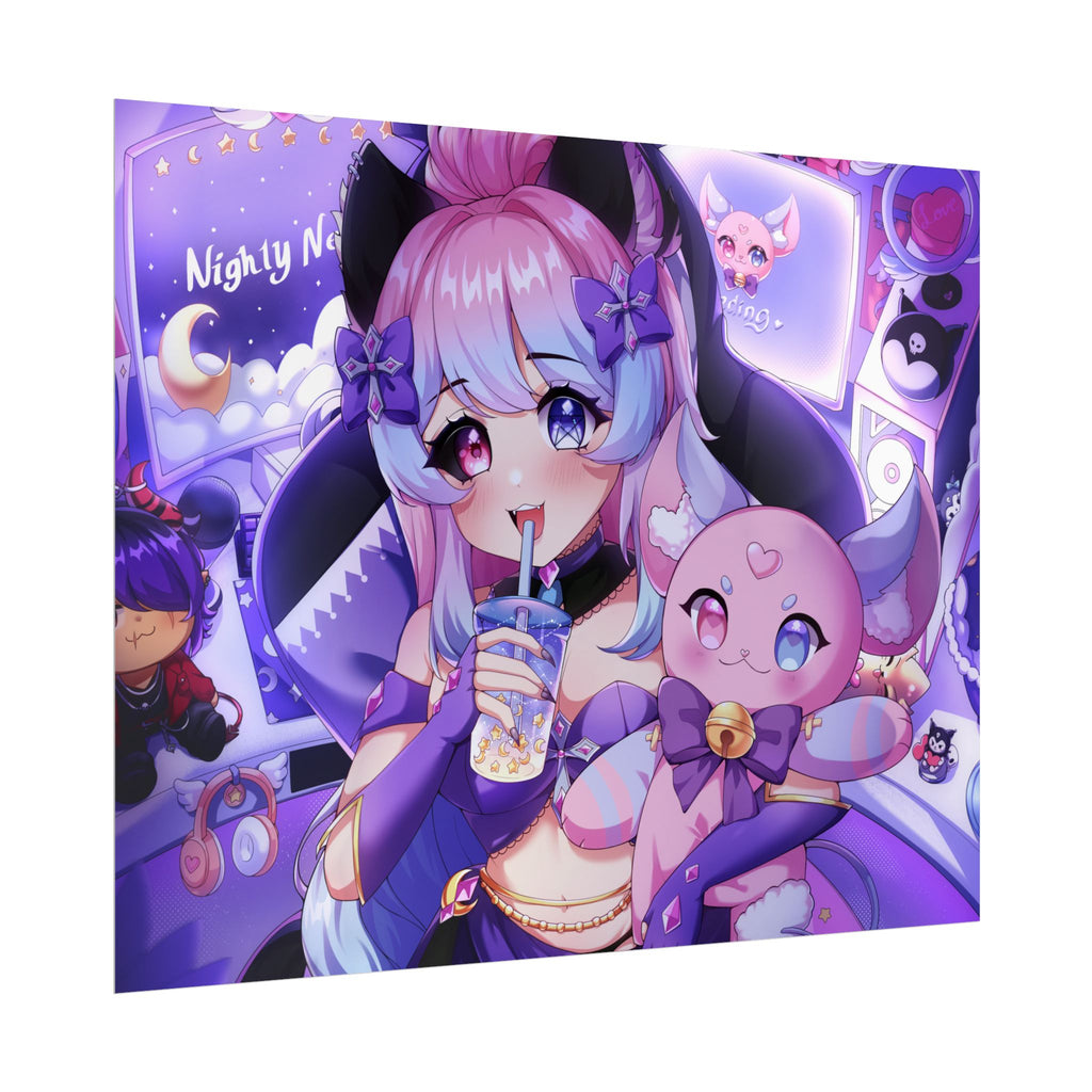 "Time to Stream!" Nighty Neko Print