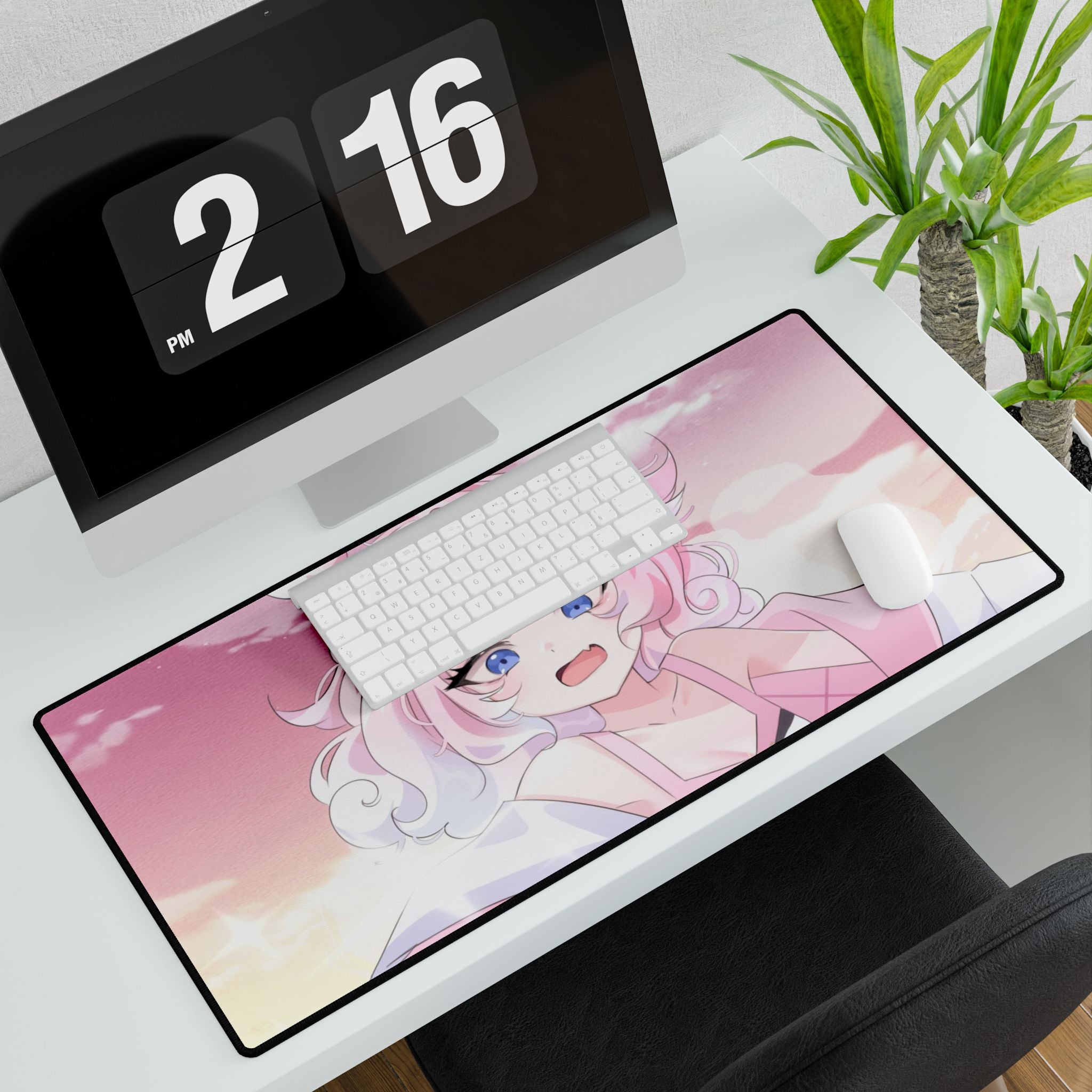 NyoomiePiyu Pink Sky Desk Mat