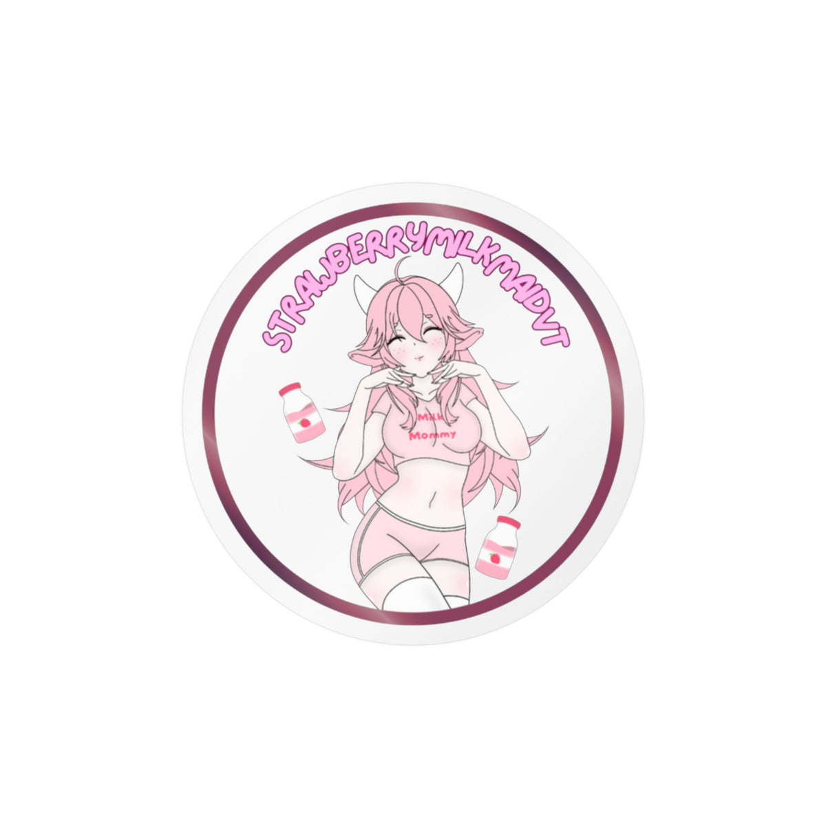 StrawberryMilkMaid "Logo Pose" Decal - KatDragonz