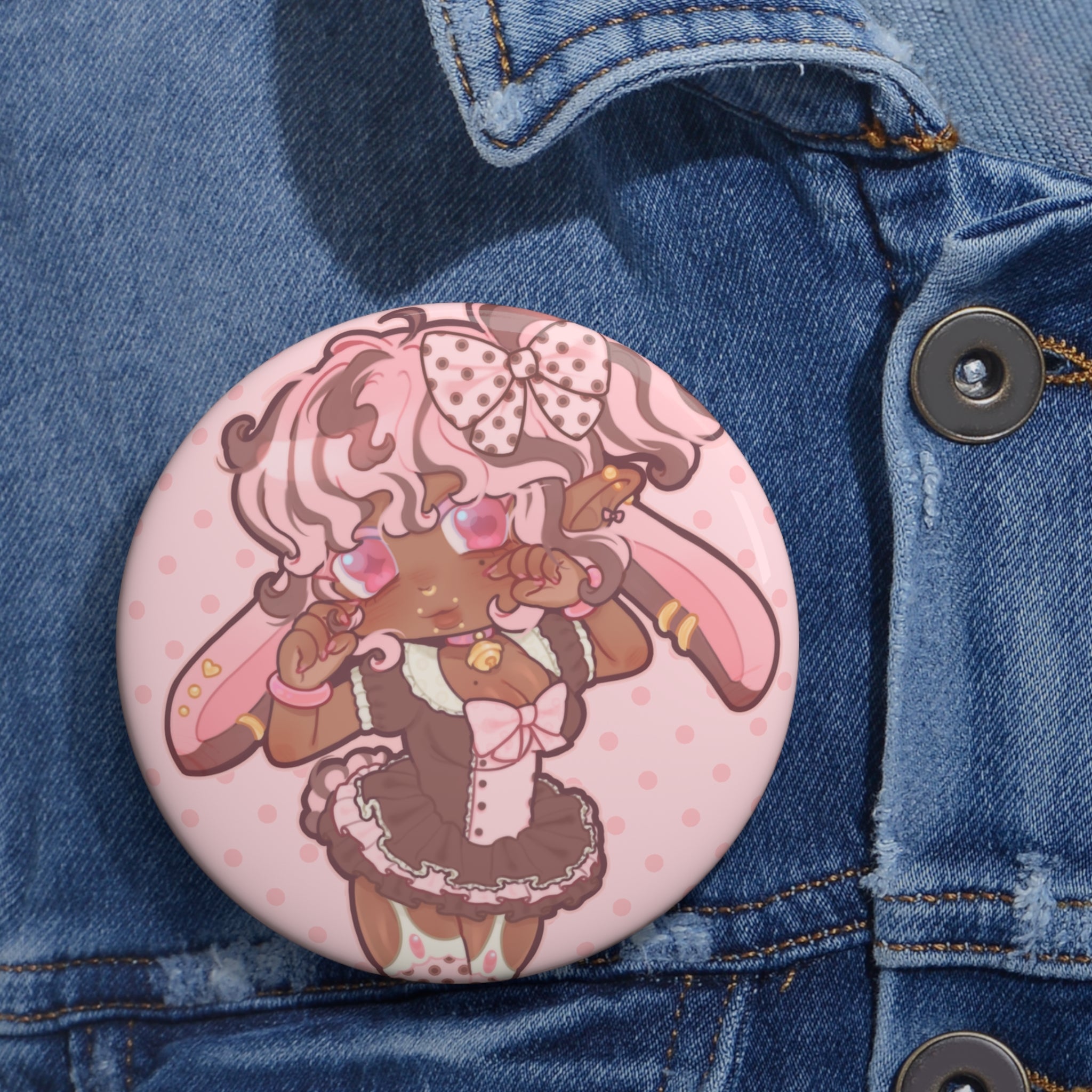 LIMITED Caramel "Chibi Maid" Pin Button