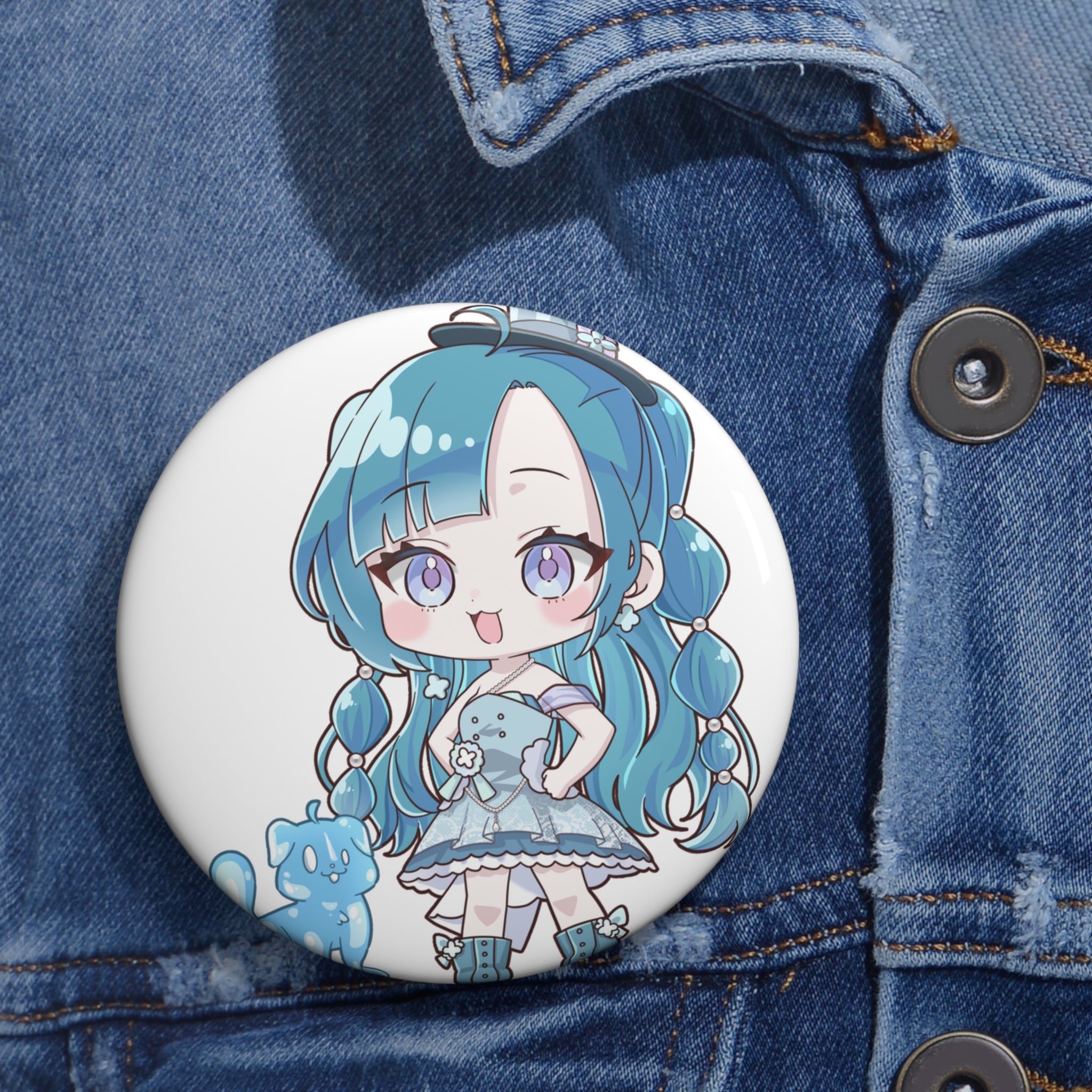 ShinyTinsel Chibi Button Pin