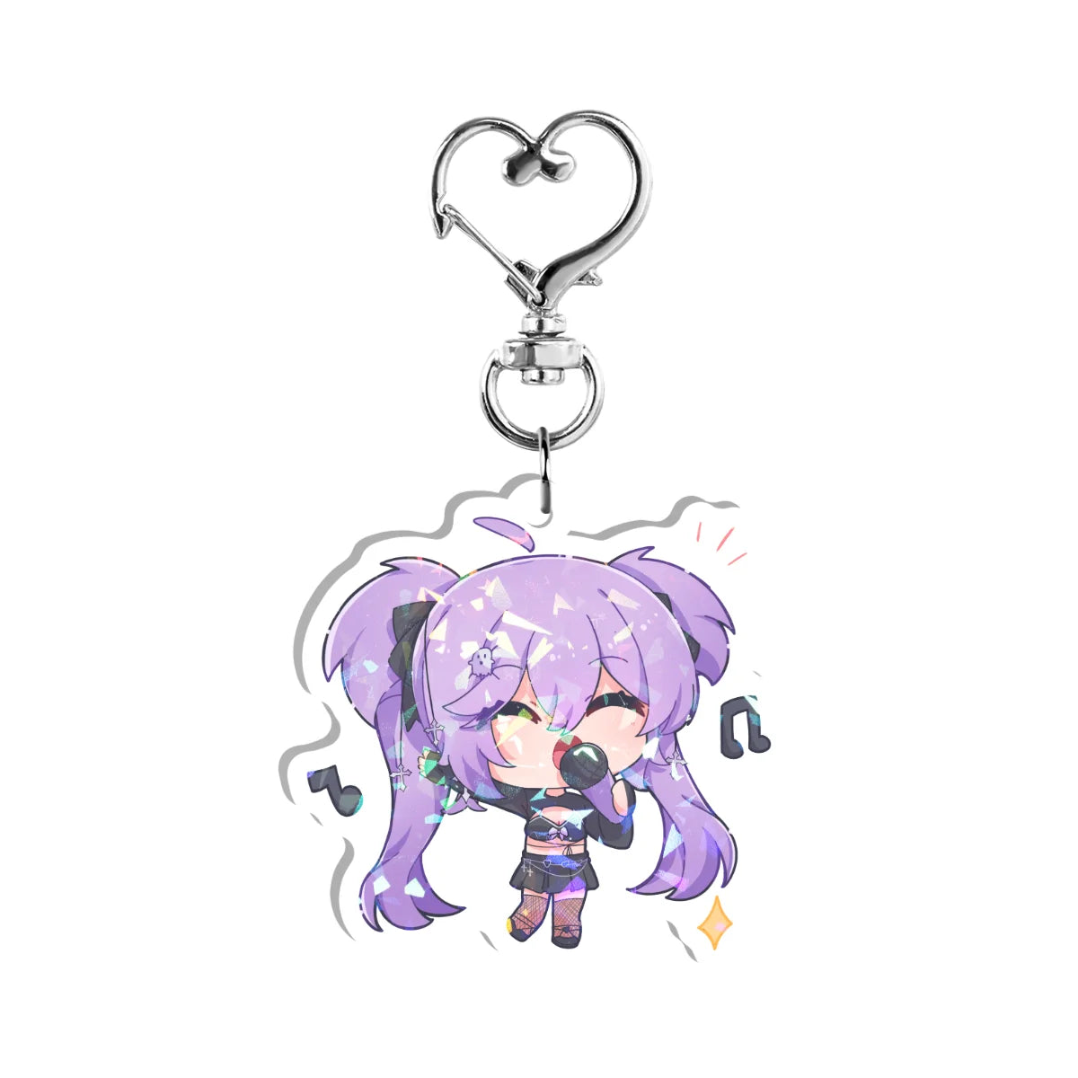 Ashdriel "Chibi Singing" Double-Sided Holographic Keychain