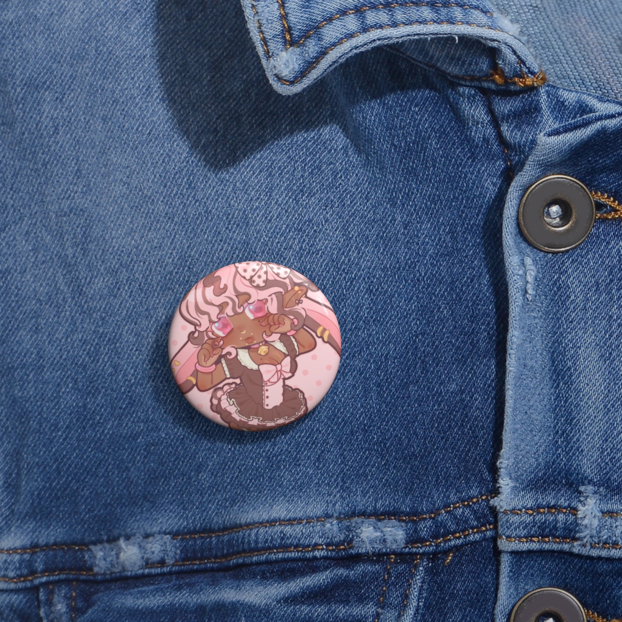 LIMITED Caramel "Chibi Maid" Pin Button