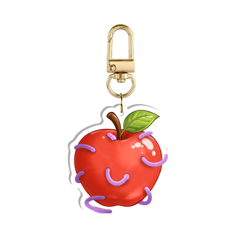 Mr. Grinn "Worm Infested Apple" Keychain