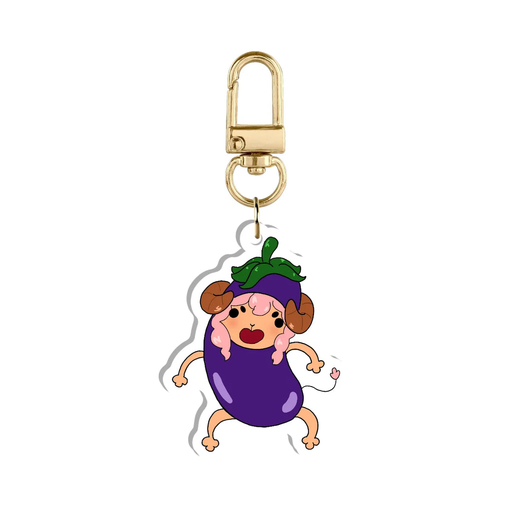 PeachPelle "Eggplant" Keychain