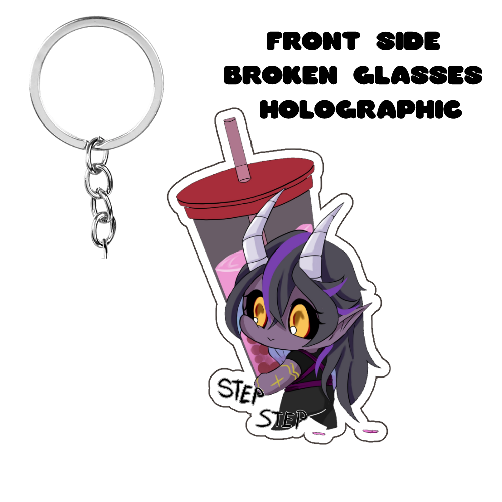 CaligoMorningstar Circle Clasp Holographic Keychain