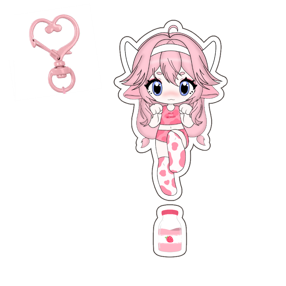 StrawberryMilkMaid Dangling Keychain
