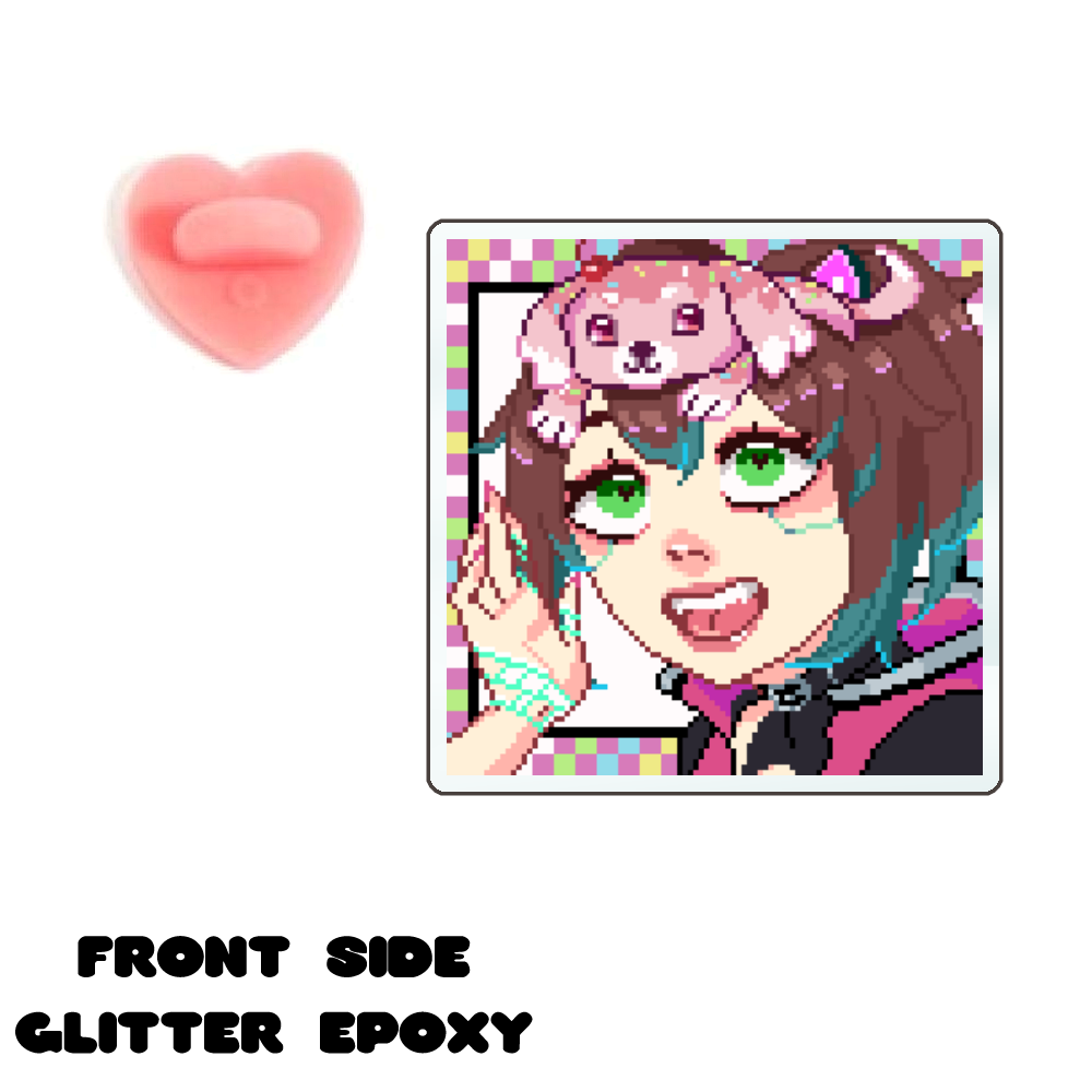 Risa Cupcake "Cheesed" Front-Side Glitter Epoxy Pin