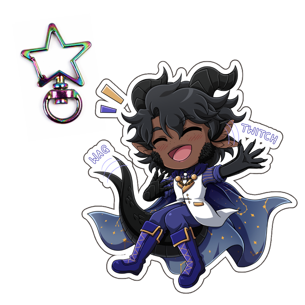 EdenEclipse "Happy Wave" Colored Star Clasp Keychain