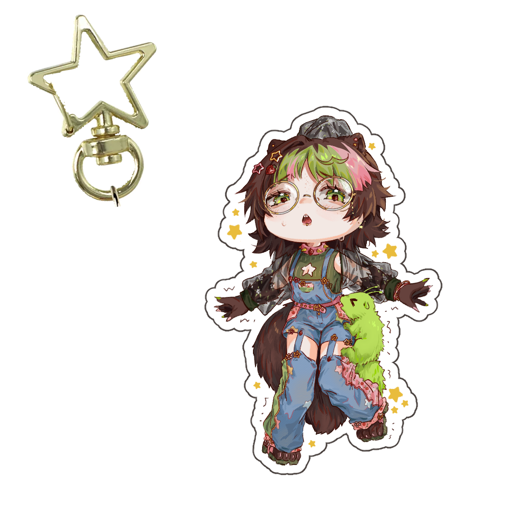quichestrawbs Double-Sided Star Clasp Keychain