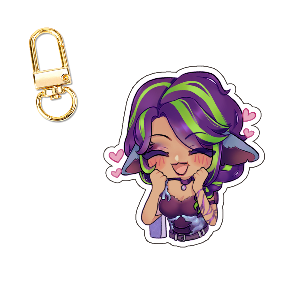 Amefloof "Squeal" Acrylic Keychain