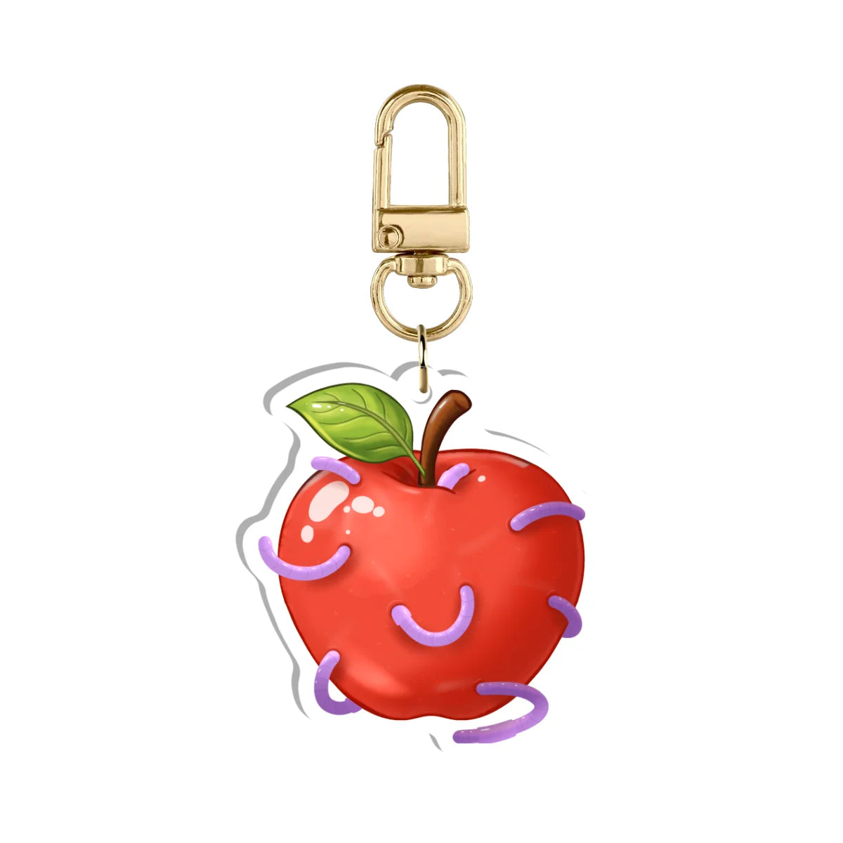 Mr. Grinn "Worm Infested Apple" Keychain