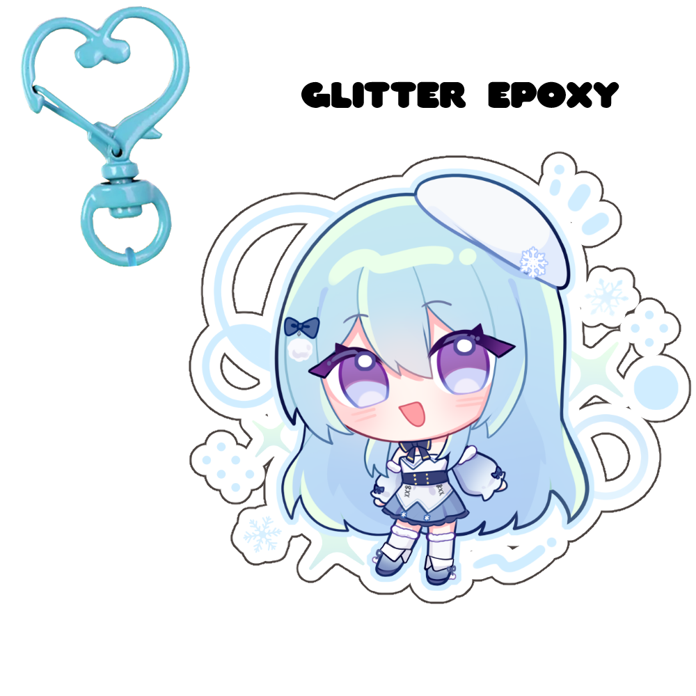 Holo SnowyBlueBell "Globe" Keychain