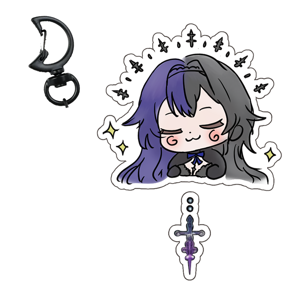 Nyx Blackveil "Smug Chibi" Dangle Keychain