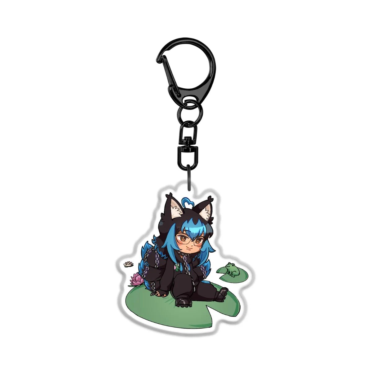 EizoVT "Lilypad Sitting" Front-Side Epoxy Keychain - KatDragonz