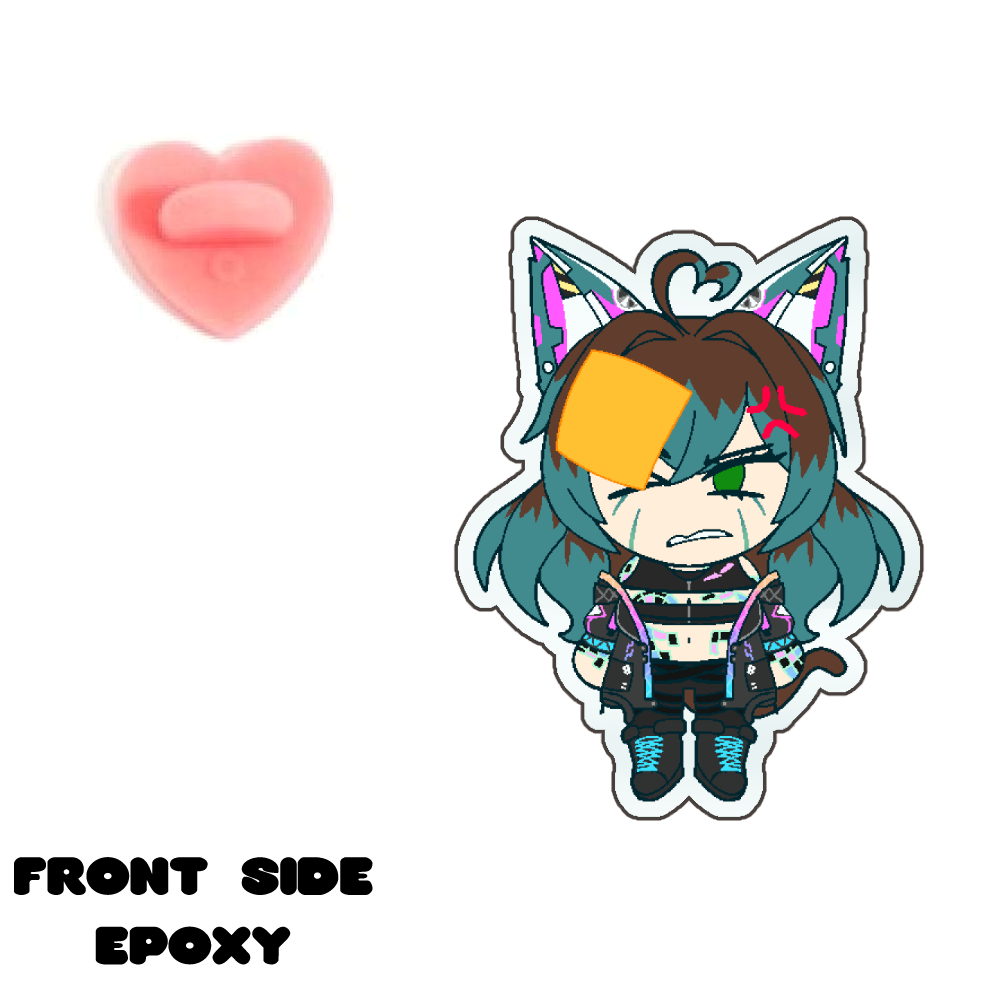 Risa Cupcake "Cheesed" Front-Side Epoxy Pin