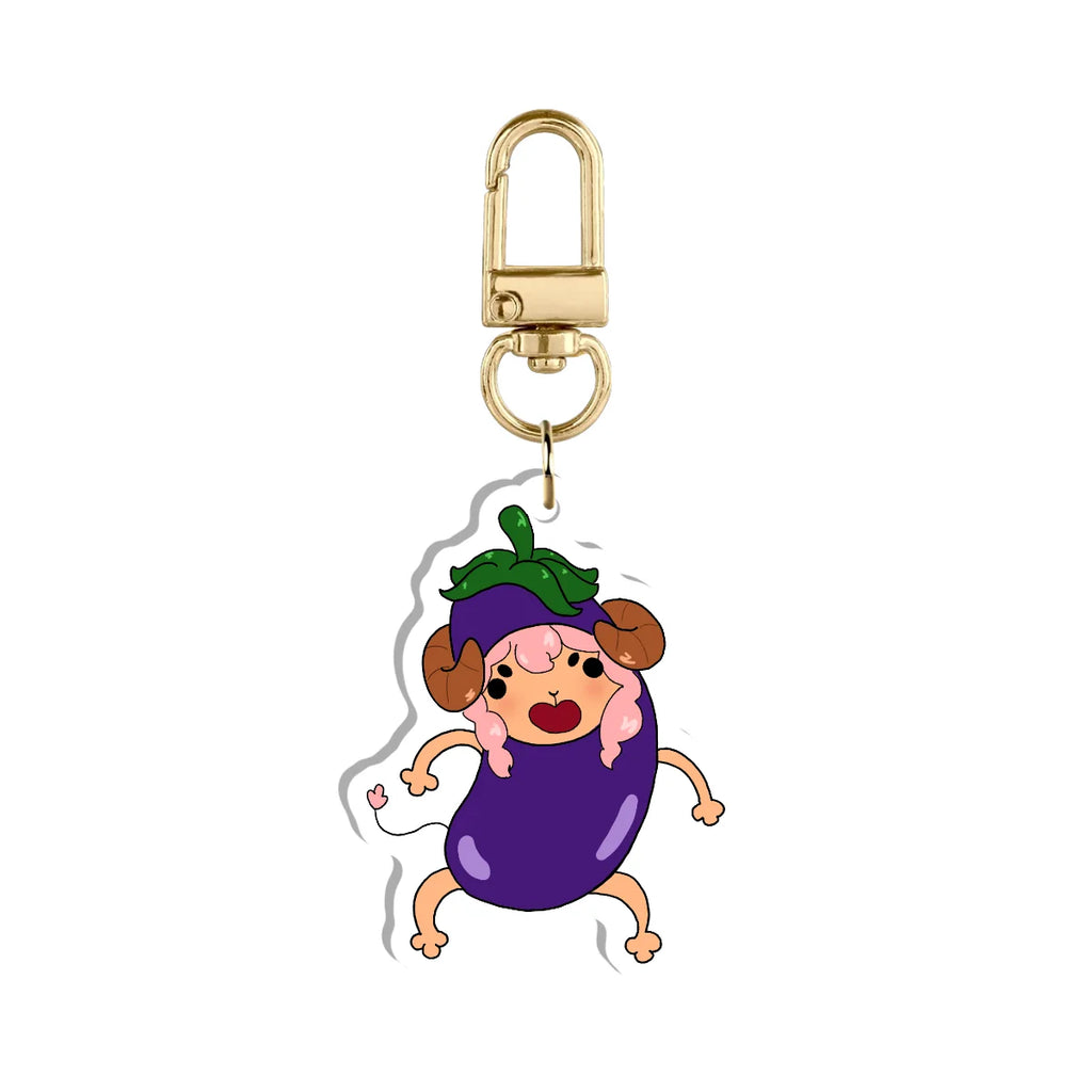 PeachPelle "Eggplant" Keychain