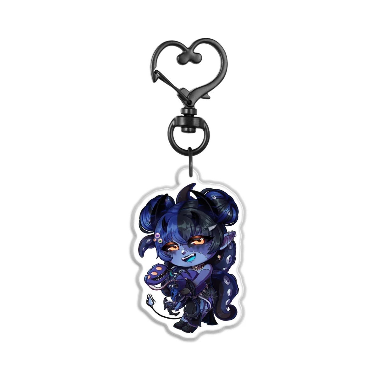 maleficxm "Chibi Cuddle" Front-Side Epoxy Keychain - KatDragonz