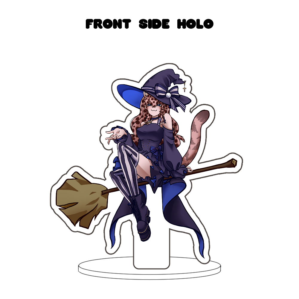 Stripy Luna "Witch's Broom" Front-Side Holographic Standee