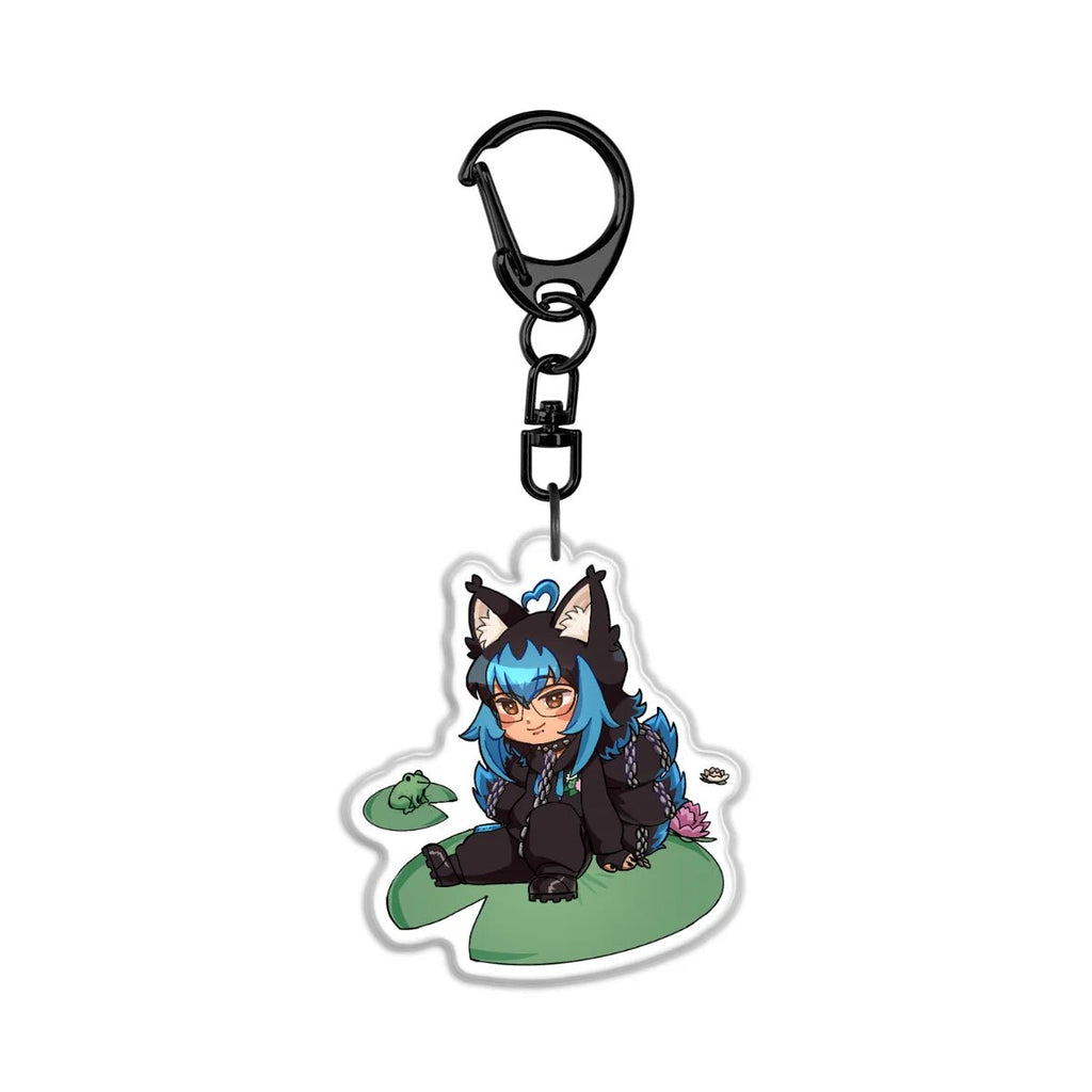 EizoVT "Lilypad Sitting" Front-Side Epoxy Keychain - KatDragonz