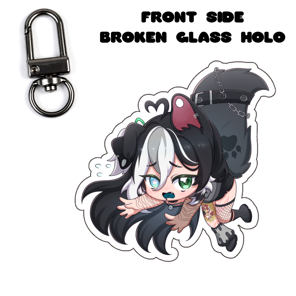 dognamedKats "Dangling" Holo Keychain