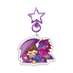 Starlaxia "Sleepy Time Chibi" Front-Side Glitter Epoxy Keychain