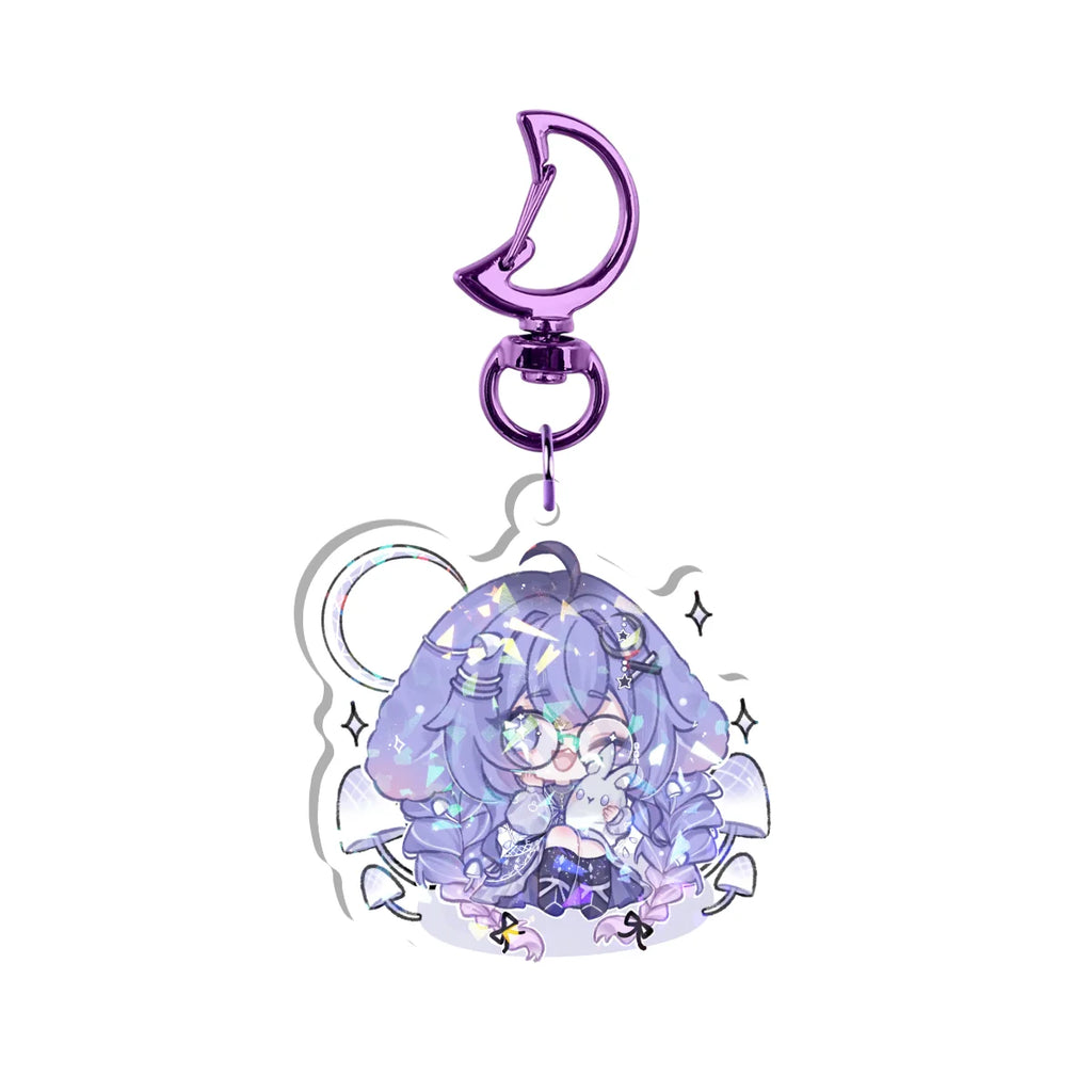 Linistille "Moons and Mushrooms" Holographic Keychain