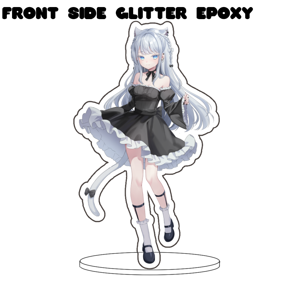 Salem Purrcy "Model" Front-Side Glitter Epoxy Standee
