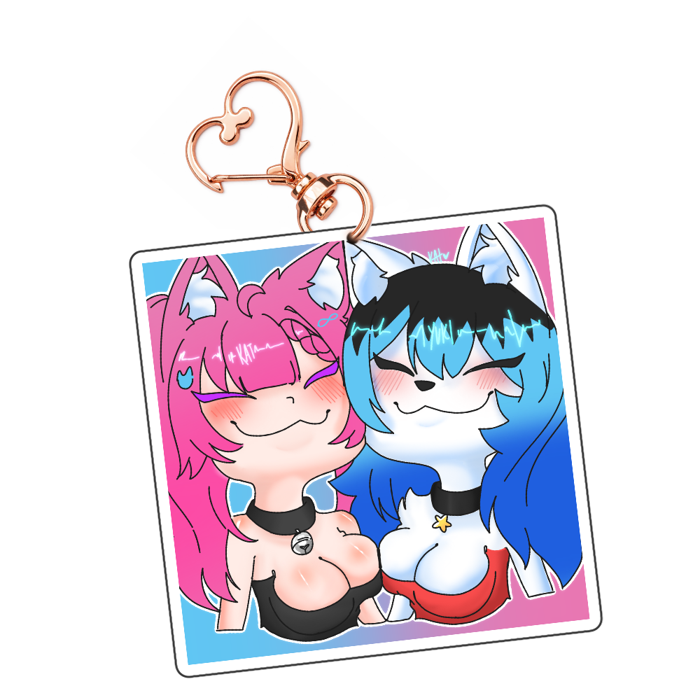 Yuki y Kat Valentine's Keychain