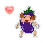 PeachPelle "Eggplant" Acrylic Pin