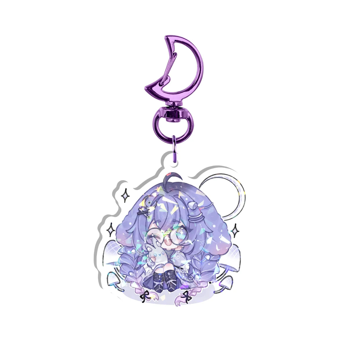 Linistille "Moons and Mushrooms" Holographic Keychain
